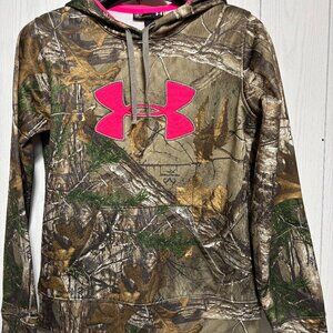 Under Armour Realtree Camo Hoodie Hot Pink Chest Logo & Hood